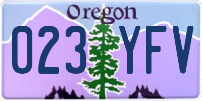 OR license plate 023YFV