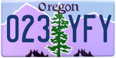 OR license plate 023YFY