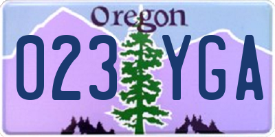 OR license plate 023YGA