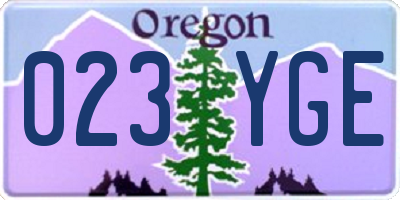 OR license plate 023YGE