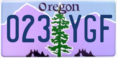 OR license plate 023YGF