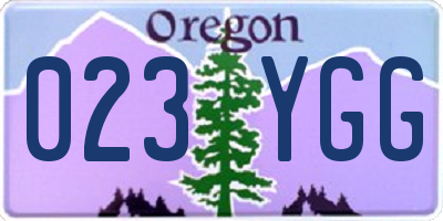 OR license plate 023YGG