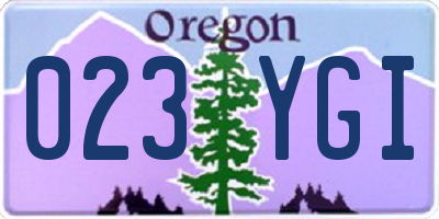 OR license plate 023YGI