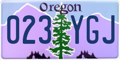 OR license plate 023YGJ