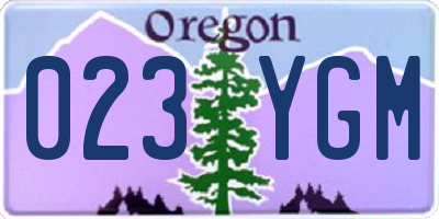 OR license plate 023YGM
