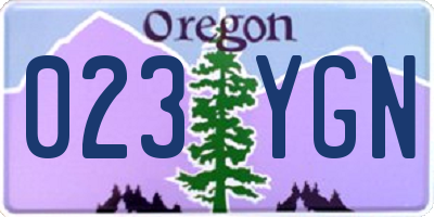 OR license plate 023YGN