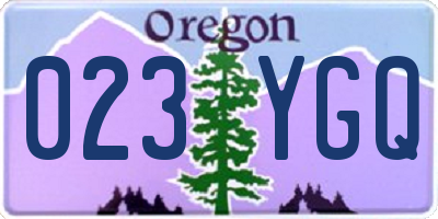 OR license plate 023YGQ