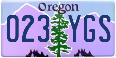 OR license plate 023YGS