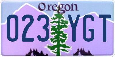 OR license plate 023YGT