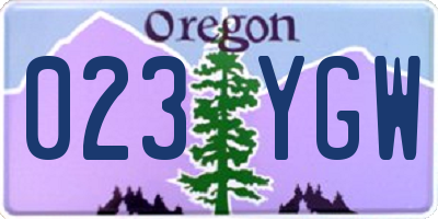 OR license plate 023YGW