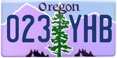 OR license plate 023YHB