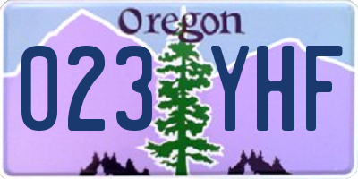 OR license plate 023YHF