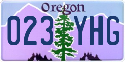 OR license plate 023YHG