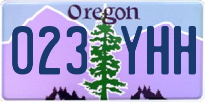 OR license plate 023YHH