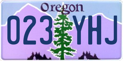 OR license plate 023YHJ