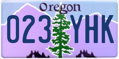 OR license plate 023YHK