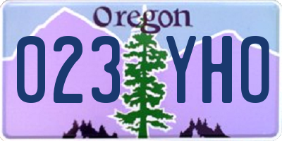 OR license plate 023YHO