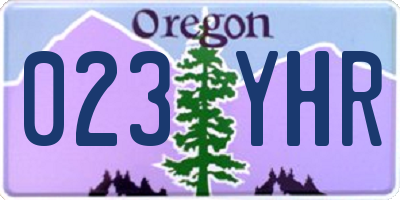 OR license plate 023YHR