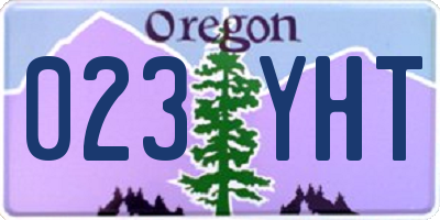 OR license plate 023YHT