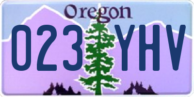 OR license plate 023YHV