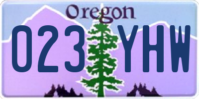 OR license plate 023YHW