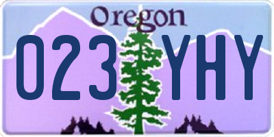 OR license plate 023YHY
