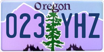 OR license plate 023YHZ