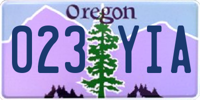 OR license plate 023YIA