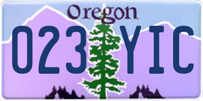 OR license plate 023YIC