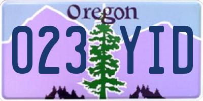 OR license plate 023YID