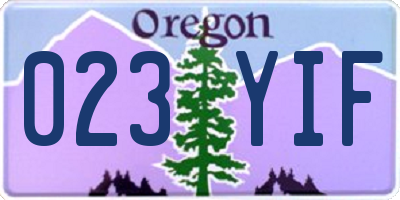 OR license plate 023YIF