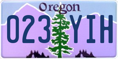 OR license plate 023YIH