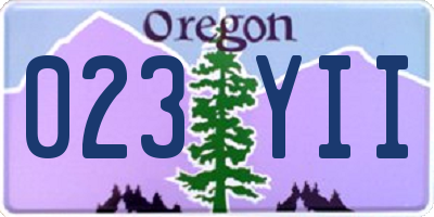 OR license plate 023YII