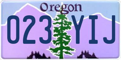 OR license plate 023YIJ