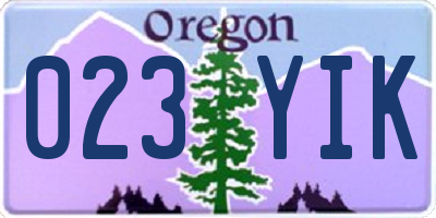 OR license plate 023YIK