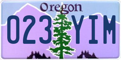 OR license plate 023YIM