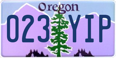 OR license plate 023YIP