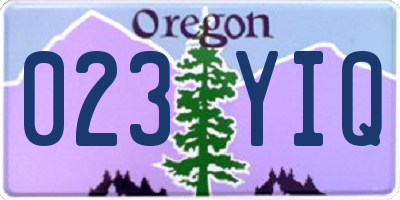 OR license plate 023YIQ