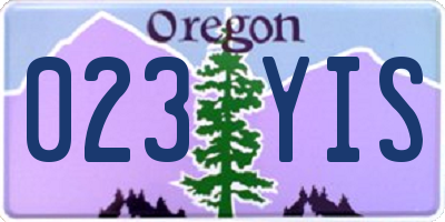 OR license plate 023YIS