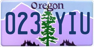 OR license plate 023YIU