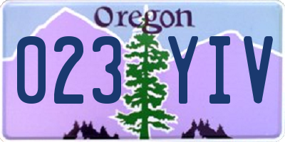 OR license plate 023YIV