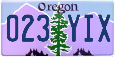 OR license plate 023YIX