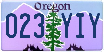 OR license plate 023YIY