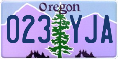 OR license plate 023YJA