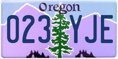 OR license plate 023YJE