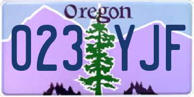 OR license plate 023YJF