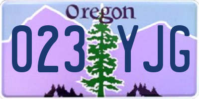 OR license plate 023YJG