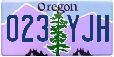 OR license plate 023YJH