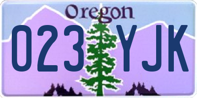 OR license plate 023YJK