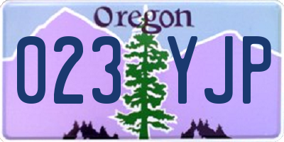 OR license plate 023YJP